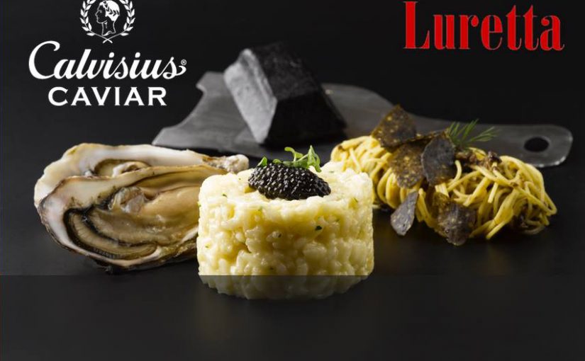 Incontro tra lo storione, il caviale e le bollicine